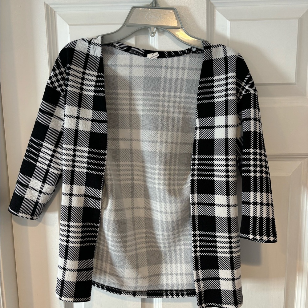 SHEIN plaid open front top